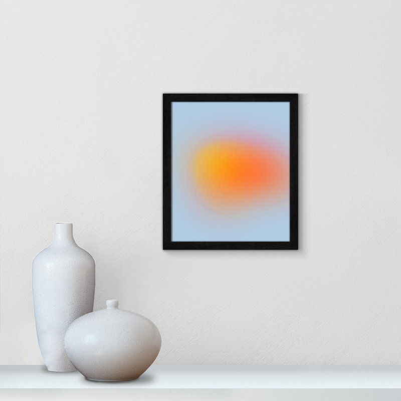 «Neon Orange Glow Print» par My Mind, Cadre mince noir sans cadre, 15" H x 13" W x 1.25" D  