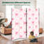 Cloison pliante 4 panneaux à paravent à l'aquarelle rose royal avec nœuds cœurs doux-1606899513-1606899519