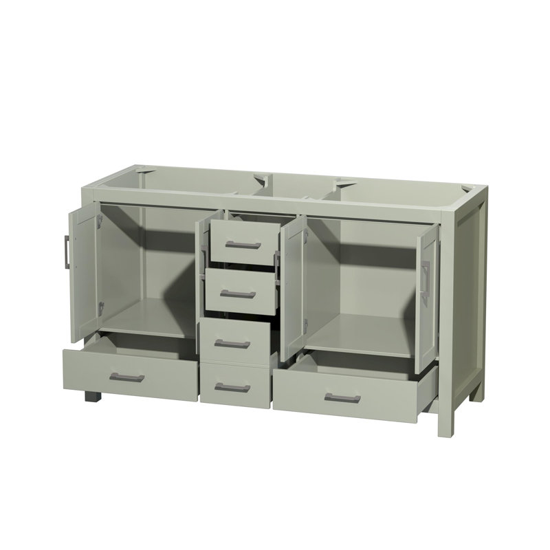 Sheffield 59.25" Double Bathroom Vanity Base Only, Light Green