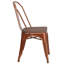 Chaise empilable en métal avec siège en bois Kewaunee-305070524