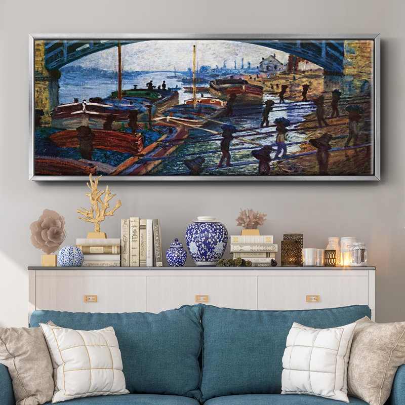 Le transporteur de charbon par Monet - Toile encadrée, H 20 po x l 50 po