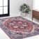 Aailiyah Ornate Large Medallion Machine-Washable Red/Navy Rug