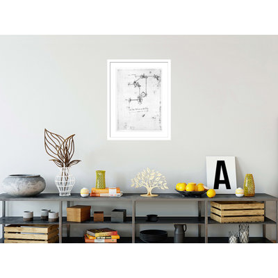 Machinery designs fol. 399v-b by Leonardo da Vinci - Framed Giclee Print