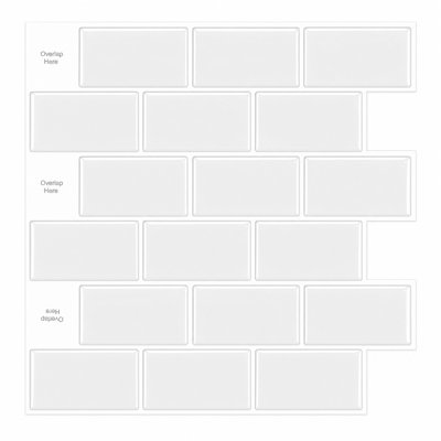 10 feuilles de carrelage mural autocollant 3D blanc, effet gel, imitation brique, imperméable, pour la décoration intérieure de la cuisine, de la salle de bain et du camping-car.