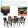 Cayden-Lee 6 - Person Acacia Wicker Patio Dining Set with Rectangular Table , Cushions Included