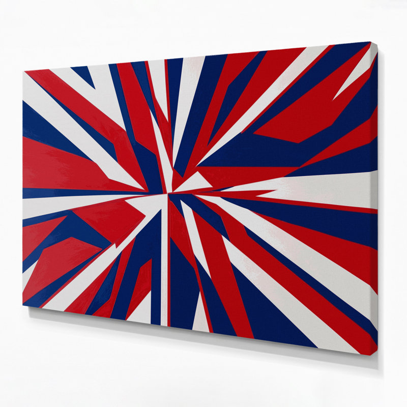 «Hard Edge», art mural sur toile rouge, H 11 po x l 14 po