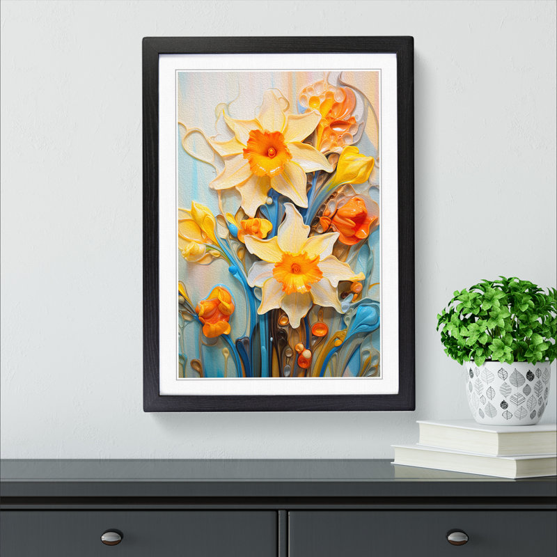 Single Picture Frame Print on Wood, 46cm H x 34cm W, Black Framed