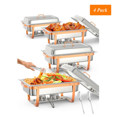 Ensemble de 4 réchauds 8 pte pour ensemble de buffet