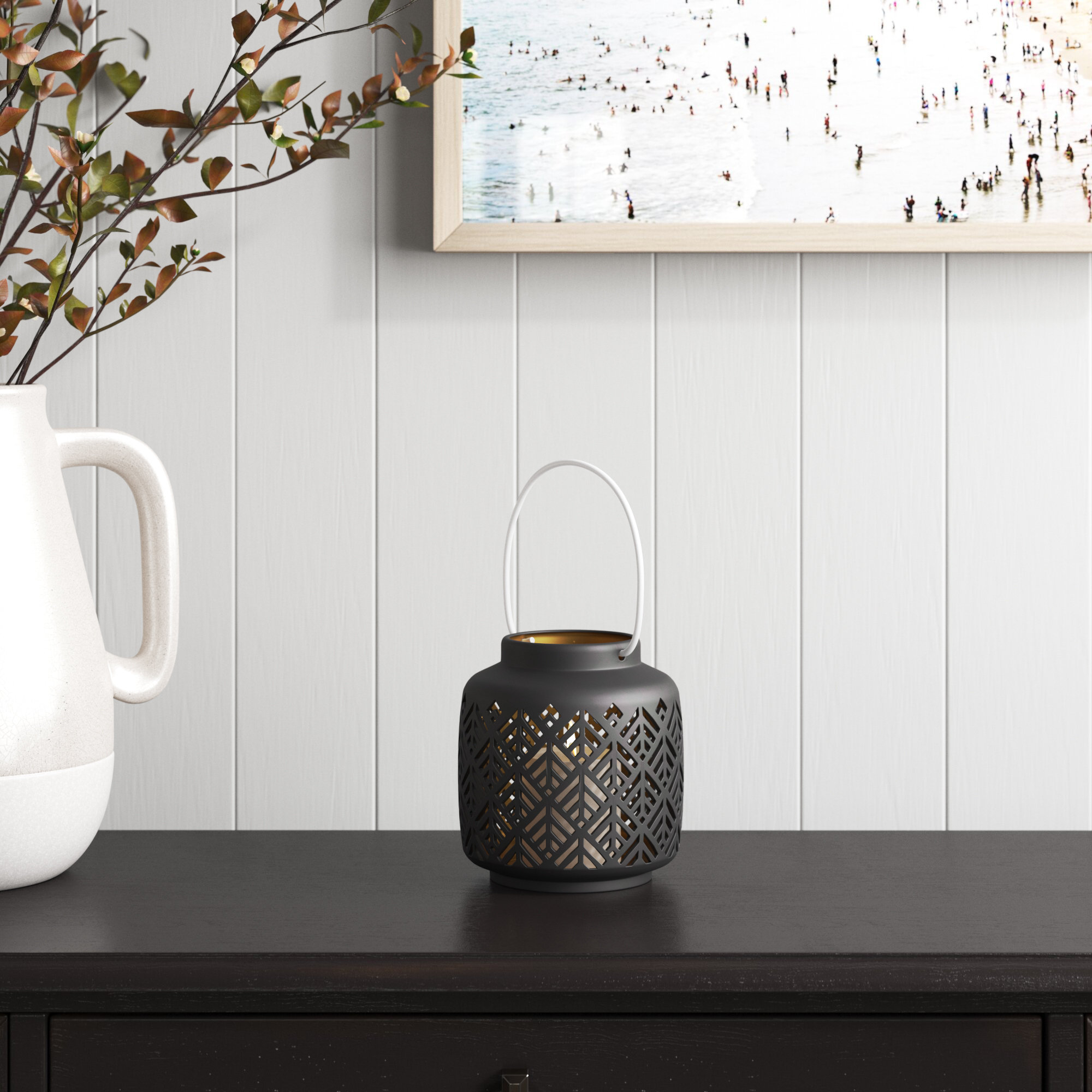 LED Lantern Black/Gold - Hearth & Hand with Magnolia