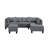 104.5" Upholstered Sofa,Chaise & Ottoman , Gray