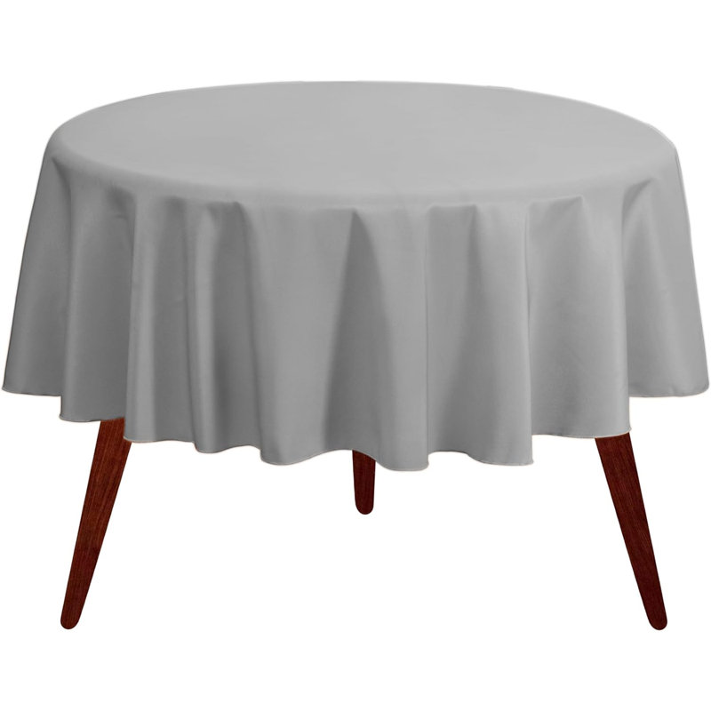 Ambee Round No Pattern Polyester Tablecloth, 120" Round, Charcoal