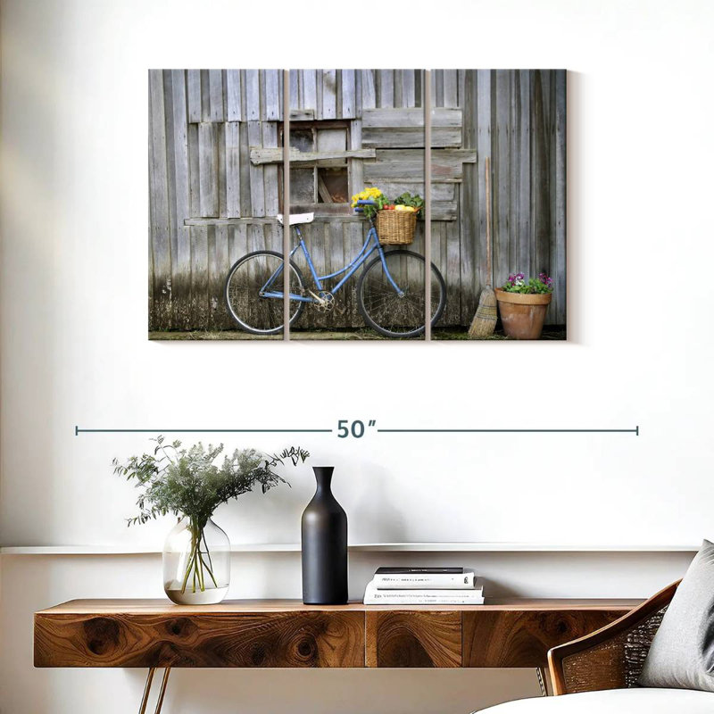 Mehar Barnyard Blue Bike, 24" H x 38" W