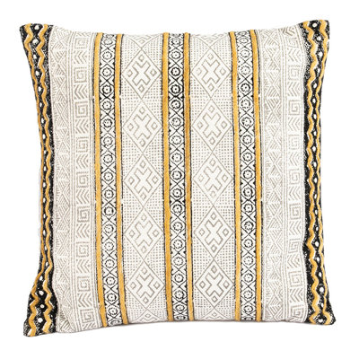  Cotton Cushion ROSHNI Yellow Square