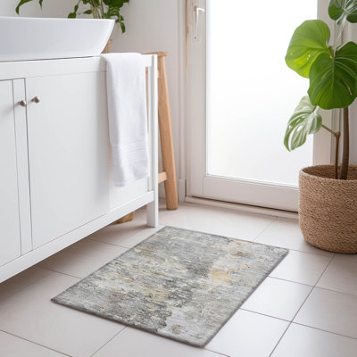 Machine Washable Indoor/Outdoor Claudian ACN1234 Gray Rug