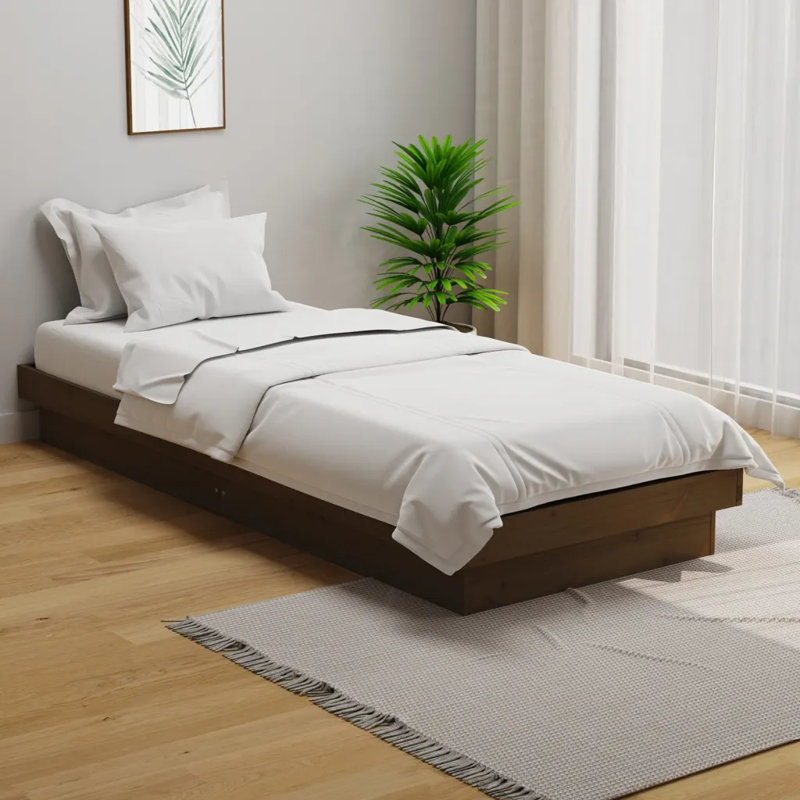 Bed Frame Solid Wood, Honey Brown, Small Single (2'6) 