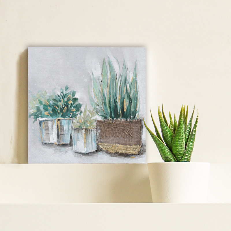 Peinture sur toile tendue, H 12 po x l 12 po x P 1,5 po