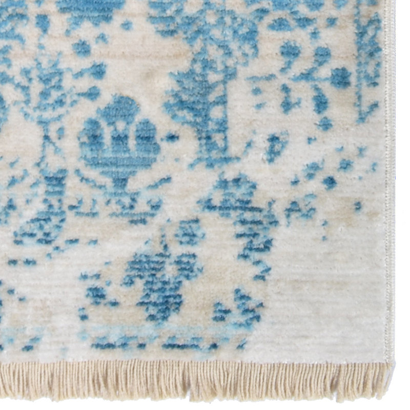  Washable Area Rug Large Rugs for Living Room Oriental Ivory Blue Carpet Area Rugs for Bedroom Dining Room Non-Slip Stain Resistant -Stylish and Durable Home