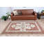 Tapis turc rétro de style Oushak brun pour le salon avec motif boho anatolien coloré