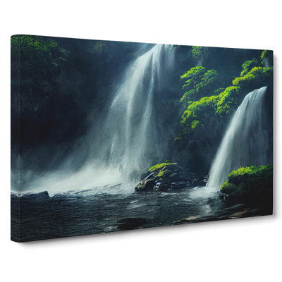 Glowing Waterfall - Wrapped Canvas