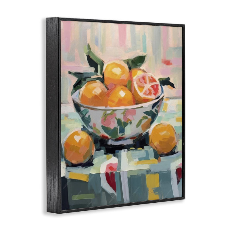  Bol de cuisine oranges, estampe numérique encadrée par LSR Design Studio, H 14 po x l 11 po, Giclée encadrée noir minuit