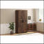 Armoire garde-robe en bois tendance à 2 portes avec DEL et 4 tablettes de rangement-1101998953