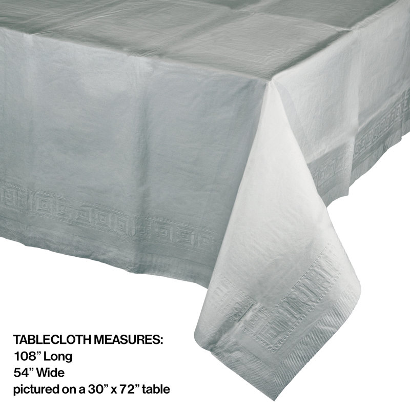 Creative Converting Solid Colour Plastic Tablecloths, 3 ct, Silver