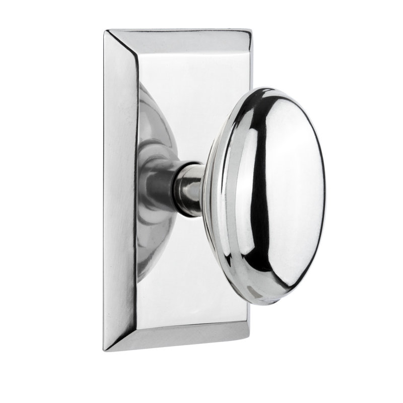 Plaque Studio avec bouton de porte Homestead, Chrome brillant