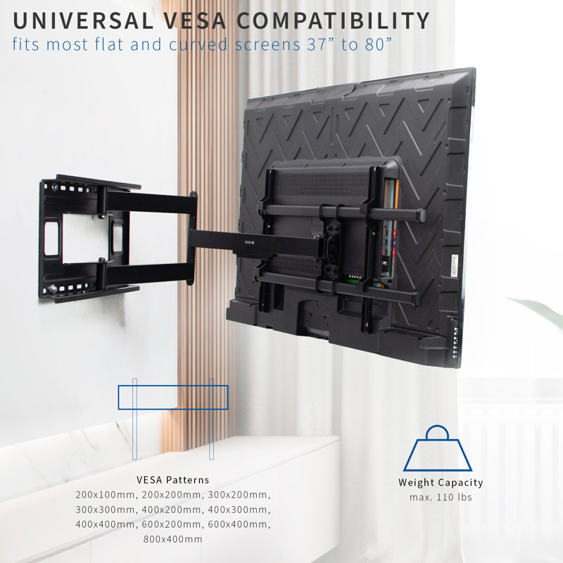 VIVO TV Wall Mount for 37" to 80" Screen, Fully Articulating VESA Mount