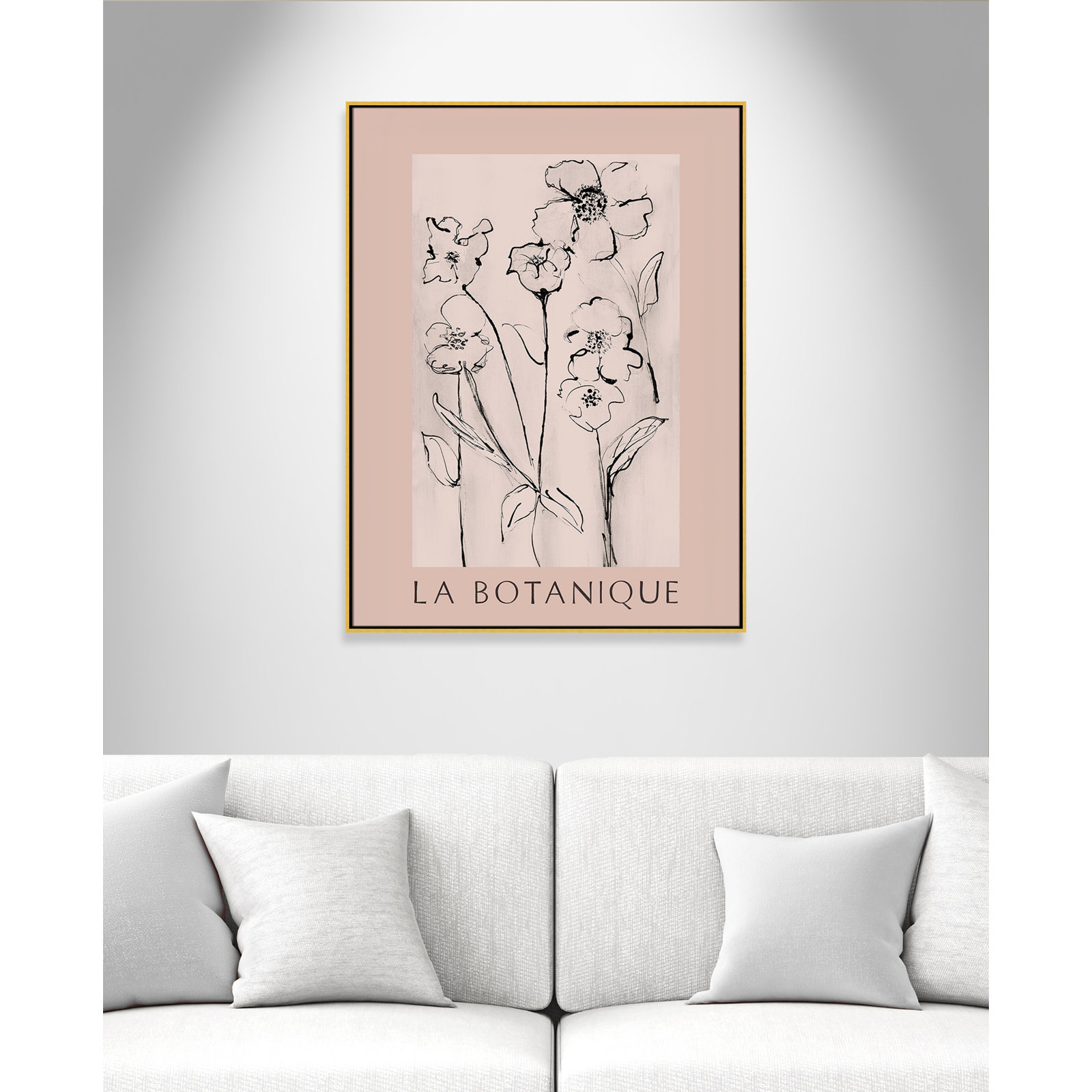 Botanical Poster Collection "La Botanique" Print by Susan Jill, Gold Floater Frame, No, 49.5" H x 37.5" W x 2" D