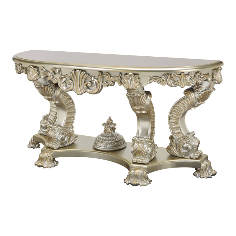 66.6" W Sofa Table in Antique Gold