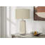 Lampe de table, céramique beige texturée surélevée de 31 pouces, abat-jour en lin ivoire