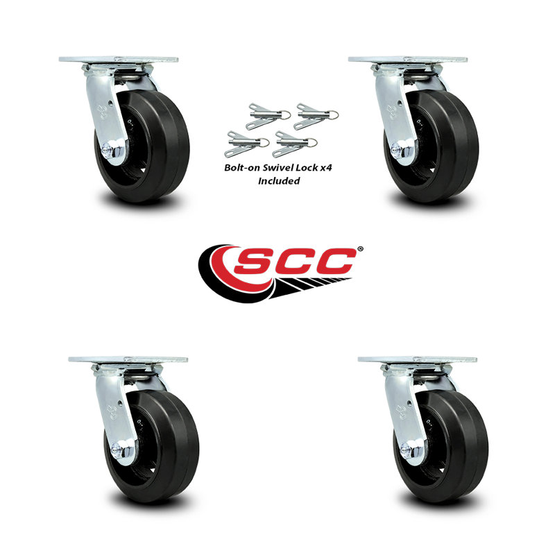 Caoutchouc sur roulettes en acier