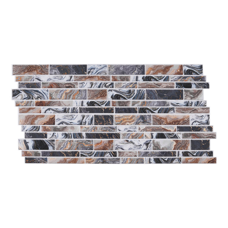 20Pcs Self-Adhesive Wall Tile Stickers, Black/Brown
