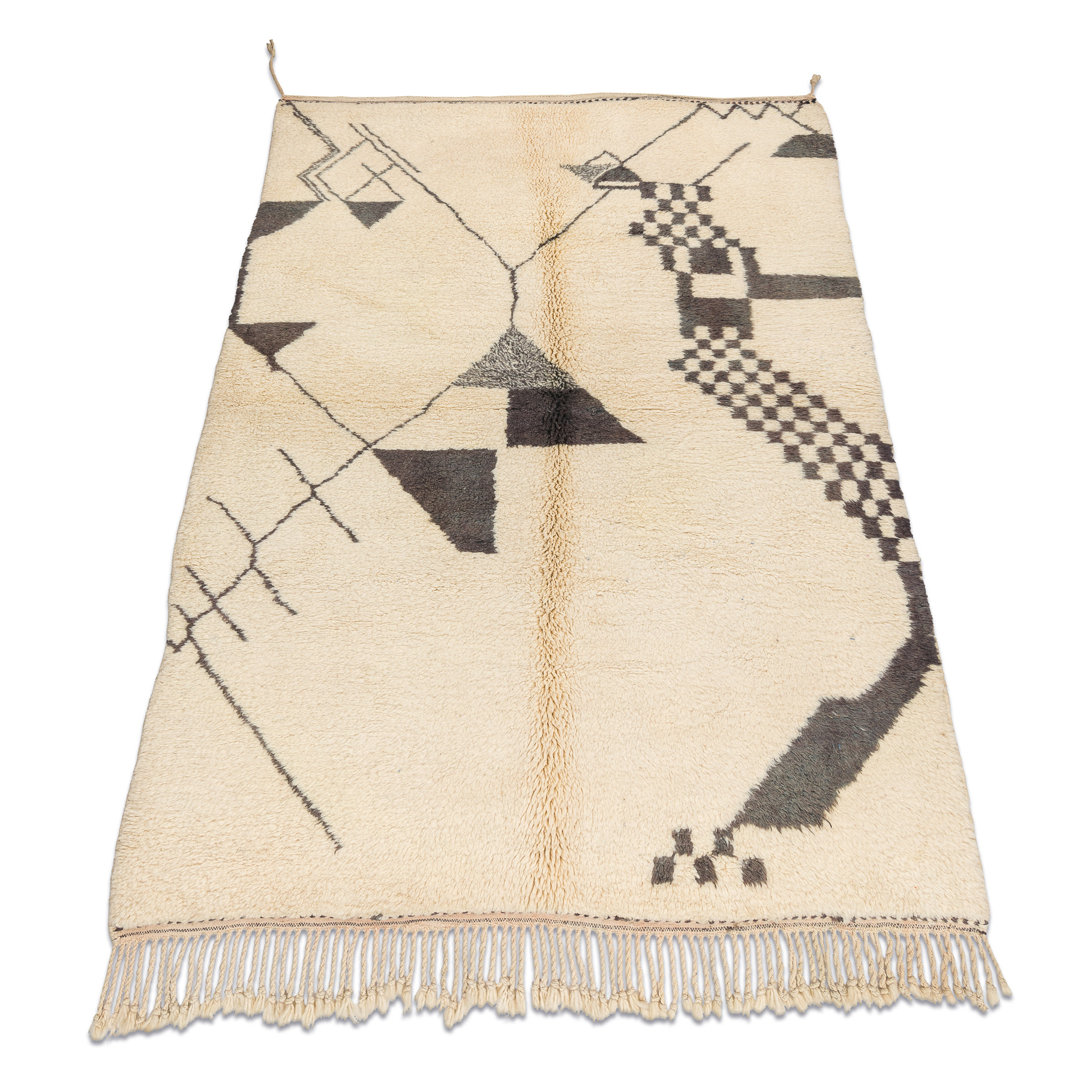 BERBER-Teppich Beni Mrirt Handgewebt Aus Marokko, Boho - Beige / Grau 150X240 Cm