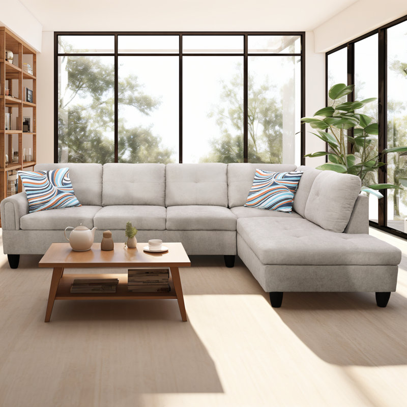 97'' Velvet Sofa, Gray White Velvet