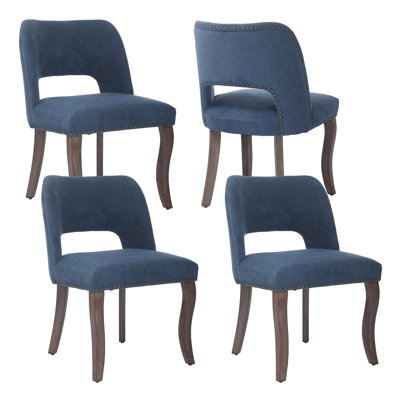 Ensemble de chaises de salle à manger en bois (ensemble de 4), chaises de salle à manger rembourrées modernes pour la cuisine, chaises de style rustique convenant à la cuisine et à la salle à manger