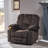 Luxurious Manual Recliner Chair In  Chocolate With Skin-Friendly Fabric And Dual Cup Holders-829909480