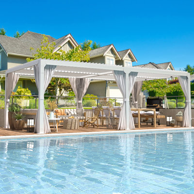 Aluminum Outdoor Pergola with Adjustable Louver Roof