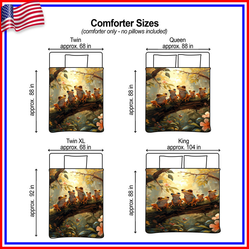 Frogs On Tree Branch Comforter, Twin Extra Long