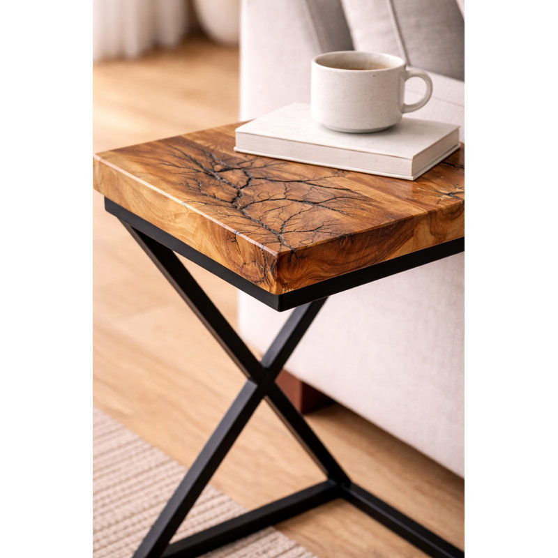 Jerie Solid Wood Top End Table