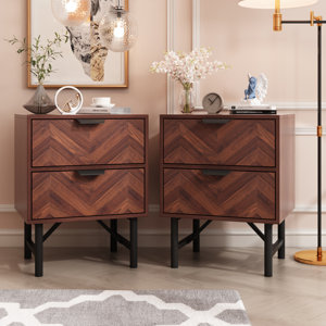 Ted 4 - Drawer Nightstand in Brown