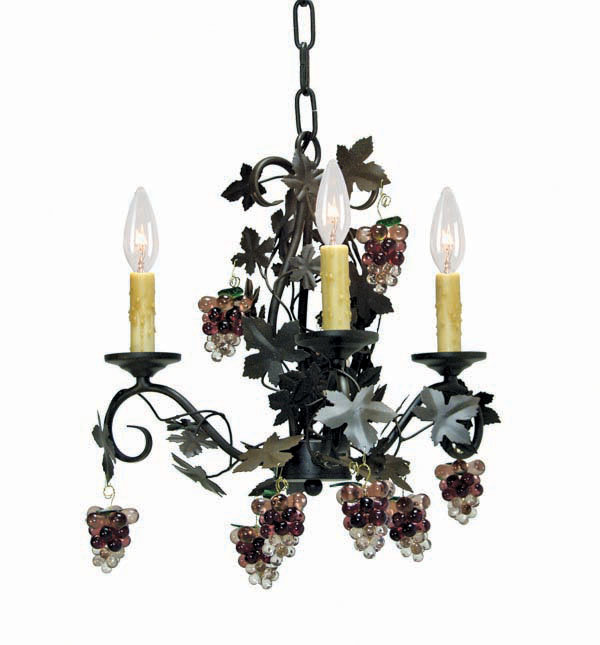 Vineyard 3 - Light Chandelier, Coffee Bean, No Shade