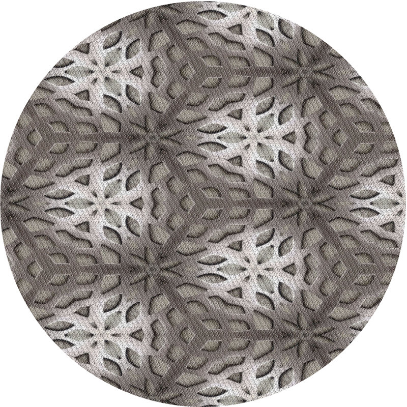 Tapis géométrique gris, Rond 4 pi