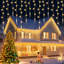 320 lumières à glaçons de Noël à DEL pour l'extérieur, deux couleurs (blanc chaud / froid doux)