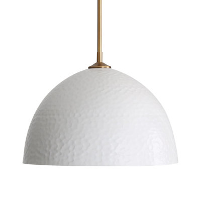 Felix Large Pendant in Modern Brass with Russet Clay