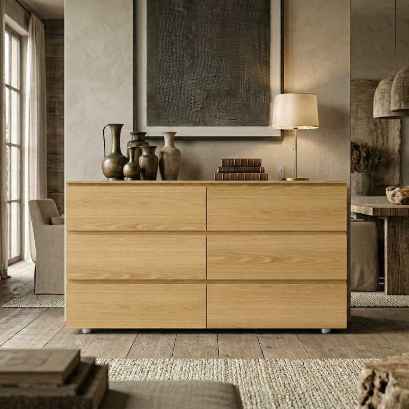 6-Drawer Dresser With Strong Storage, Yellow