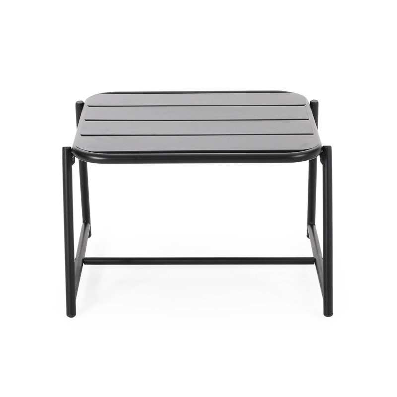 Side Table: Matte Black Iron Outdoor Table, 20.82 In. Depth, 18.48 Width, 13 Height, 9.36 Lb, Modern Design Table - For Celebration Area, 20.5 19 Decor