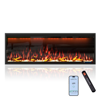 Wall Mounted/Recessed-In Electric Fireplace With Smart WIFI