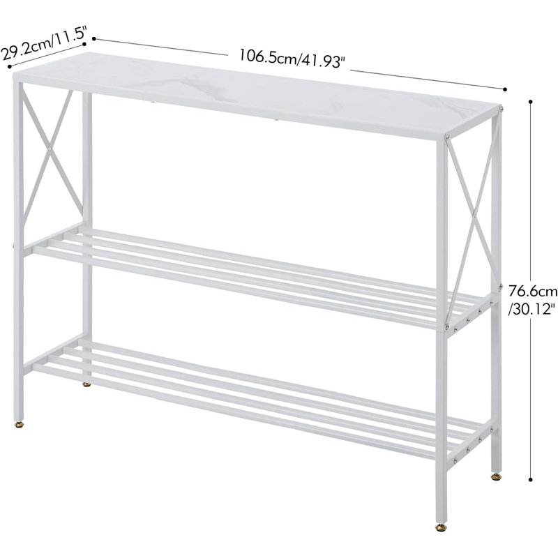 Console, canapé d'appoint multifonctionnel avec tablettes, tables de télévision derrière le canapé
