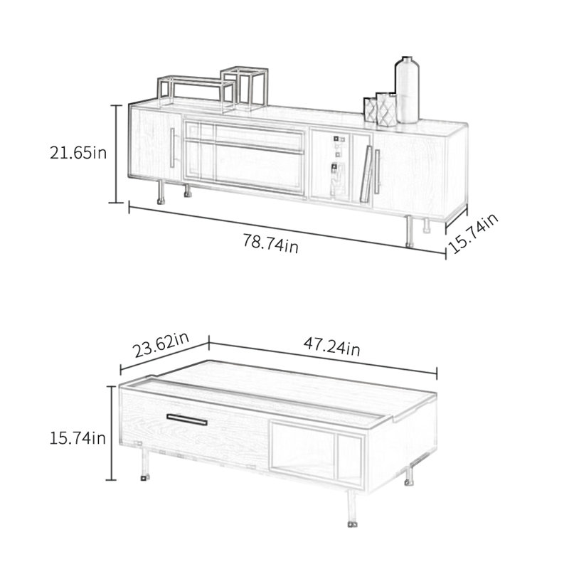 Table basse de style italien